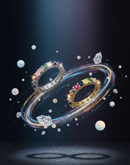 Rainbow Crystal Eternity Ring