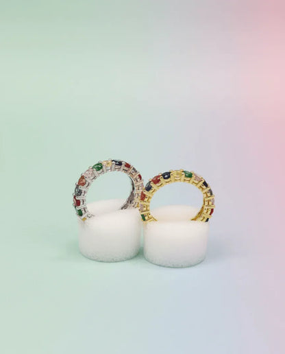 Rainbow Crystal Eternity Ring