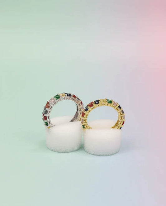 Rainbow Crystal Eternity Ring