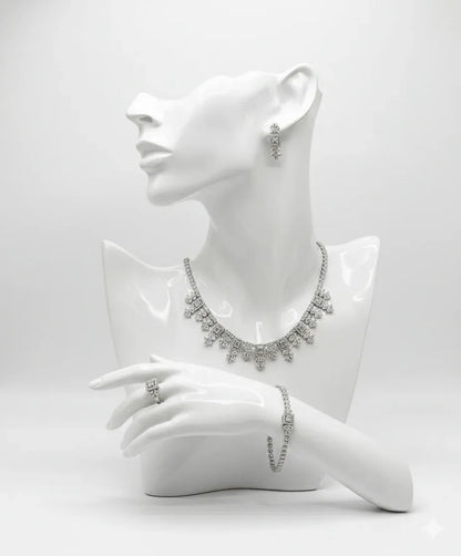 Floral Square Crystal Jewelry Set